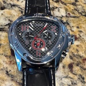 Jaragar Silver and Black Mechanical Chronograph Watch